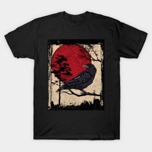 corvidae red blood moon T-Shirt